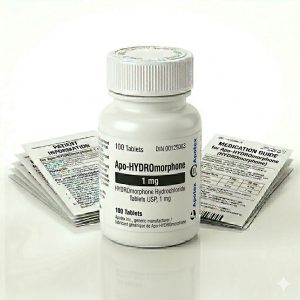 Apo-HYDROmorphone 1 mg Tablets in the original manufacturer-sealed bottle containing 100 tablets for the Canadian market.