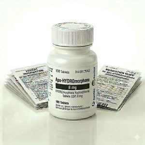 Apo-HYDROmorphone 8 mg Tablets in the original manufacturer-sealed bottle containing 100 tablets for the Canadian market.