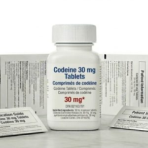 Codeine 30 mg Tablets in the original manufacturer-sealed bottle containing 100 tablets for the Canadian market.