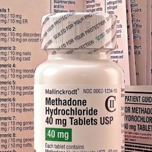 Methadone 40 mg Tablets in the original manufacturer-sealed bottle containing 100 tablets for the Canadian pharmacy market.