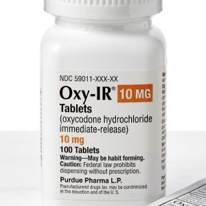 Sealed original container of 100 Oxy-IR 10 mg tablets, an opioid pain medication
