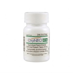 Sealed original container of 100 OxyNEO 80 mg tablets, an opioid pain medication