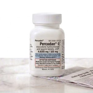 Sealed original container of 100 Percodan tablets, an opioid pain medication