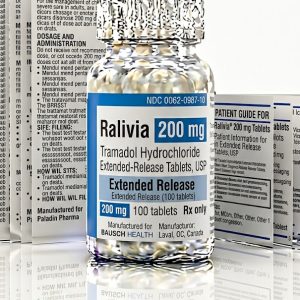 Ralivia 200 mg Tablets in the original manufacturer-sealed bottle containing 100 tablets for the Canadian pharmacy market.