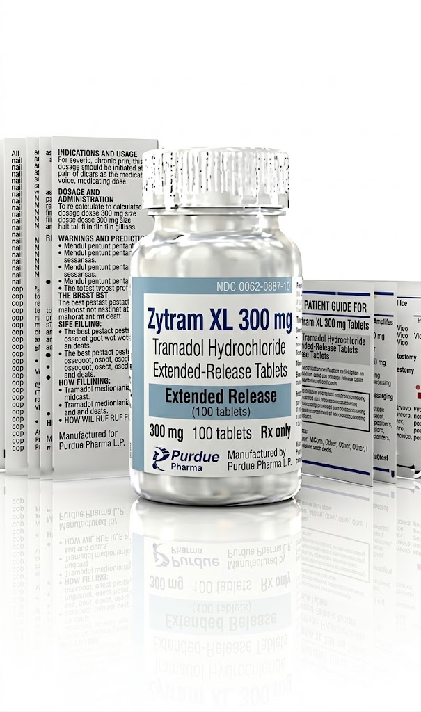 Zytram XL 300 mg Tablets in the original manufacturer-sealed bottle containing 100 tablets for the Canadian pharmacy market.