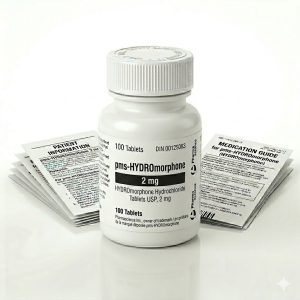 PMS-HYDROmorphone 2 mg Tablets in the original manufacturer-sealed bottle containing 100 tablets for the Canadian market.