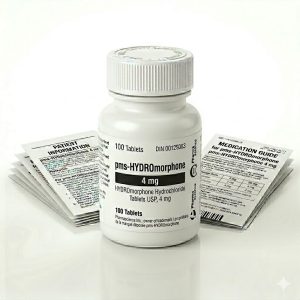 PMS-HYDROmorphone 4 mg Tablets in the original manufacturer-sealed bottle containing 100 tablets for the Canadian market.